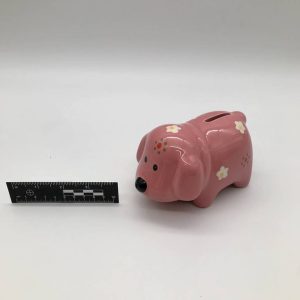 Ceramiczny różowy piesek kawaii