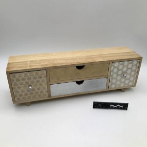 Mini-komódka mid-century z motywem plastra miodu