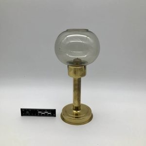 Lampion mosiężny ze szkłem — art deco