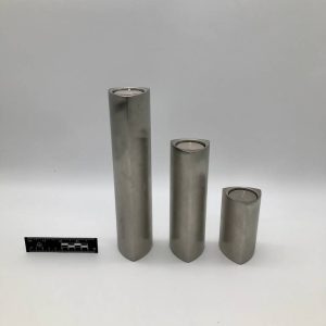 Świecznik cylindryczny szczotkowany metal