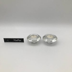 Para kryształowych świeczników na tealight
