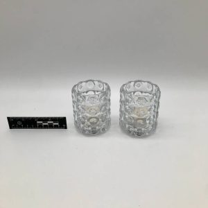 Para szklanych świeczników kryształowych art déco