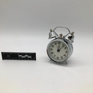 Chromowany budzik twin-bell retro