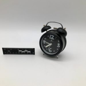 Czarny budzik twin bell retro vintage